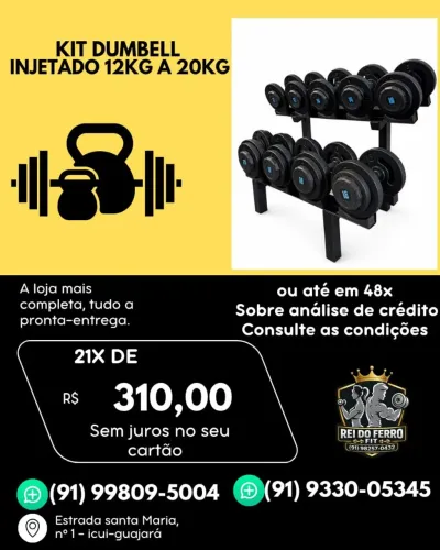 Halteres Profissionais em Borracha Emborrachada