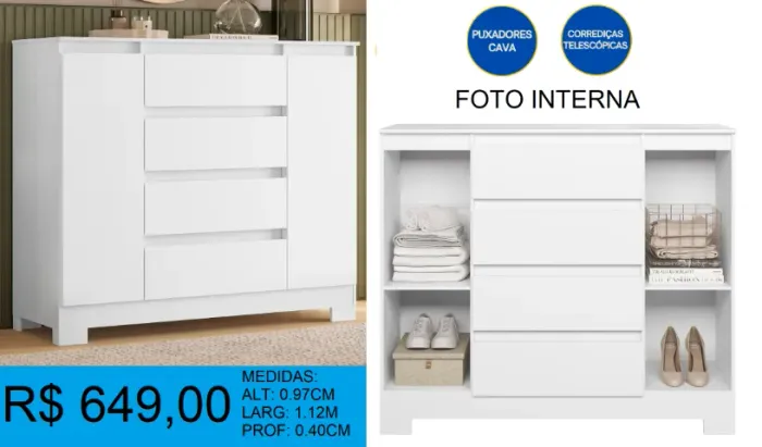 Comoda super reforçada - compre hoje e receba em até 72 horas 