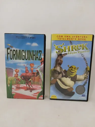 Lote fitas VHS Originais Shrek e Formiguinha Z