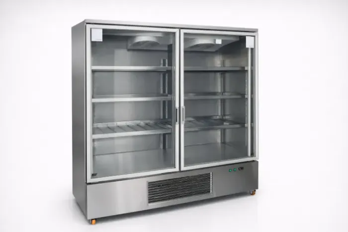 Expositor Vertical Inox 2 Portas Resfriados 1250x650x2080mm