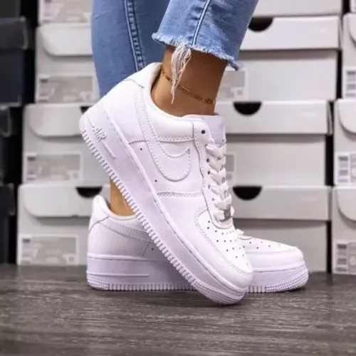 Tênis nike air force 1 cano baixo tênis masculino e feminino branco casual