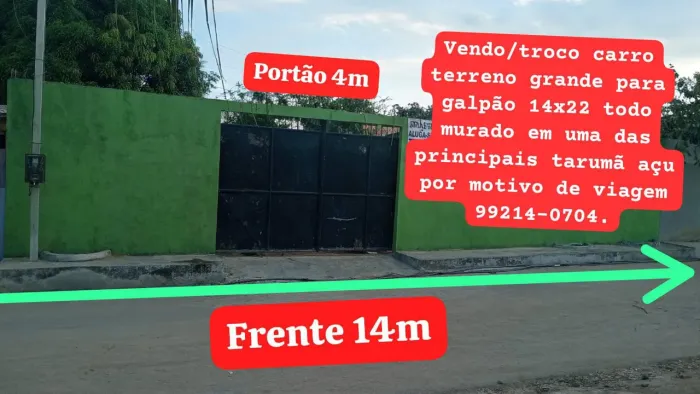 Vendo/troco carro terreno grande para galpão tarumã açu Leia a descrição...