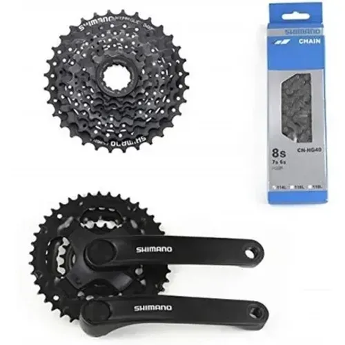 Kit Grupo Relação Shimano 24v Pedivela Corrente Cassete K7 Kit 21 Marchas Shimano Tourney 