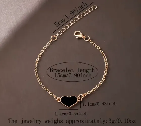 Conjunto de relógio e pulseira formato coração 