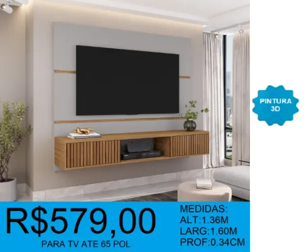 PAINEL COM PINTURA 3D - PARCELAMOS ATE 12X SEM JUROS - ENTREGA GRATIS