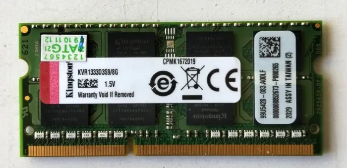 Memória RAM Notebook 8GB DDR3 - 1333MHz - Kingston - Usada - Funcionando