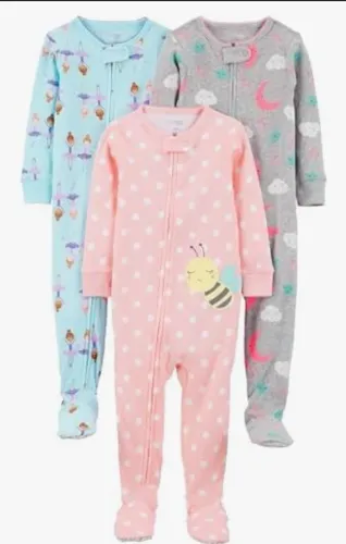 Pijamas com pé Carter's Tam 3 e 12meses