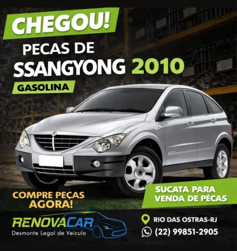 Sucata Ssangyoung 2010 gasolina pra venda de peças 
