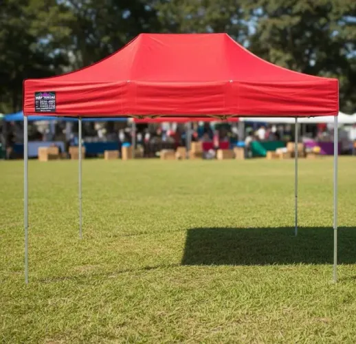 Tenda 3x3 sanfonada para feira com bancada sanfonada