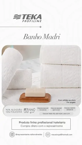 TOALHA BANHO MADRI - LINHA PROFISSIONAL TEKA