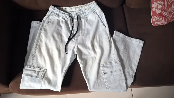 Calça masculina jeans lavada