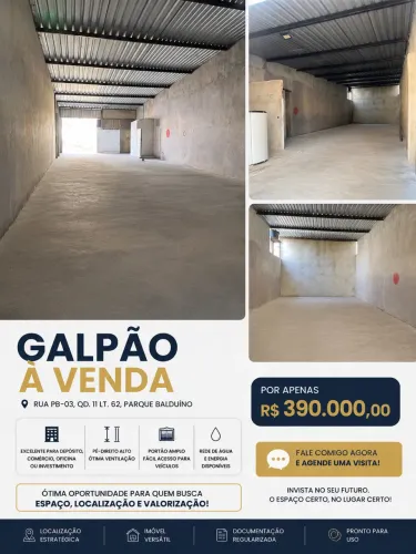 Vendo ou alugo Galpão Região Norte próximo Passeio das Águas