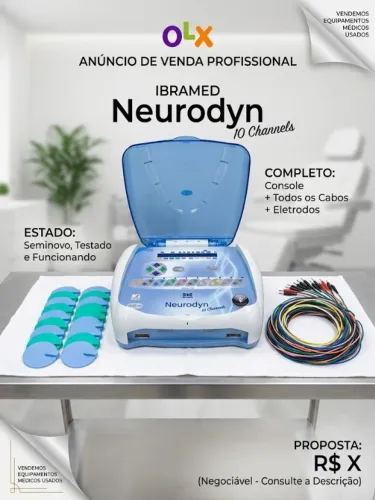 IBRAMED Neurodyn 10 Canais Completo - Seminovo, Testado e Funcionando