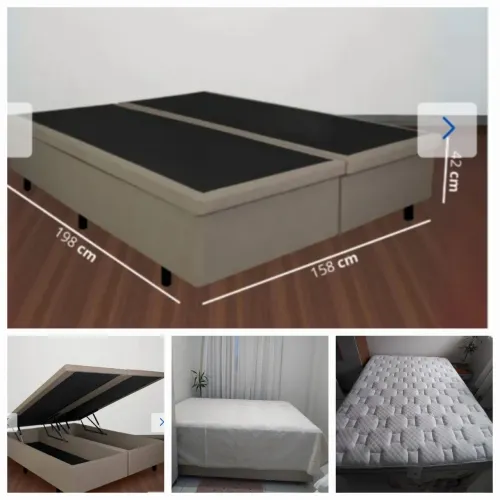 Excelente conjunto de Cama Box Baú Queen, com colchão.