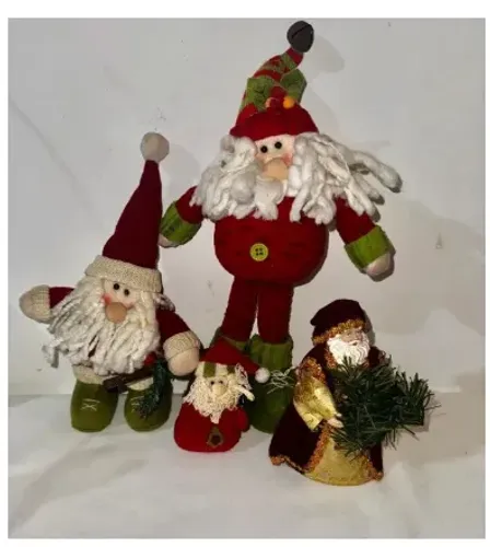 Decoração De Natal Papai Noel Kit Com 4 - Excelente Estado