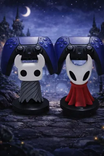 Kit Suportes Colecionáveis Hollow Knight e Hornet para Controle PS5 | PS4 e Xbox