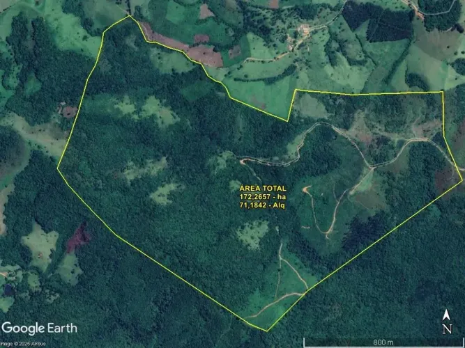 Fazenda p/Reflorestamento 71,18 alqueires, localizado divisa Castro e Rio Branco do Sul.