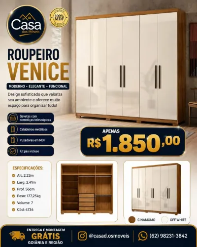 Roupeiro Venice 100% MDF