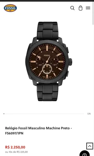 Relógio Fossil Masculino Machine Preto - FS6097/1PN