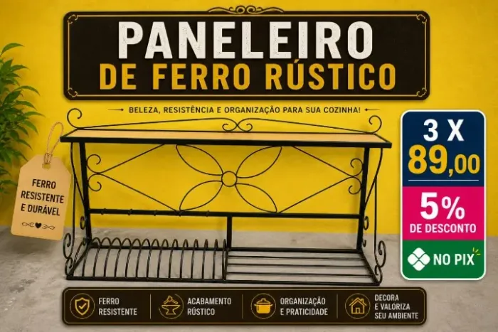 PANELEIRO DE FERRO RUSTICO