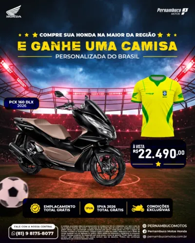 PCX DLX ABS + CAMISA PERSONALIZADA DA COPA!.