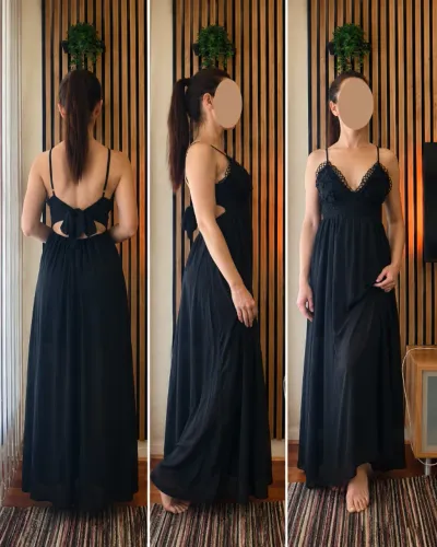 Vestido longo casual preto