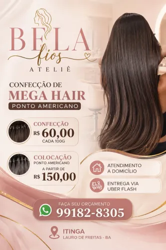 Confecção de mega hair ponto americano