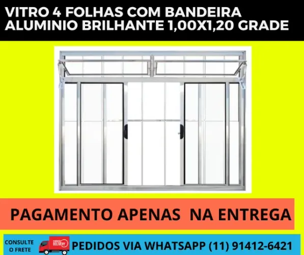 Vitro 4 folhas com bandeira modelo vit - frete a/c