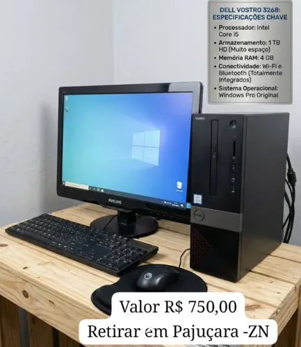Computador Completo Dell Windows 11 Core I5 7G 4Gb 1TB Bluetooth Wi-Fi integrado