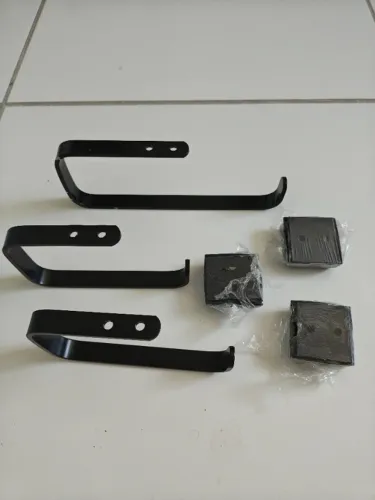 Kit Acessórios para Banheiro Preto Fosco Porta Papel Higiênico e 2 Porta Toalhas Luxo Novo