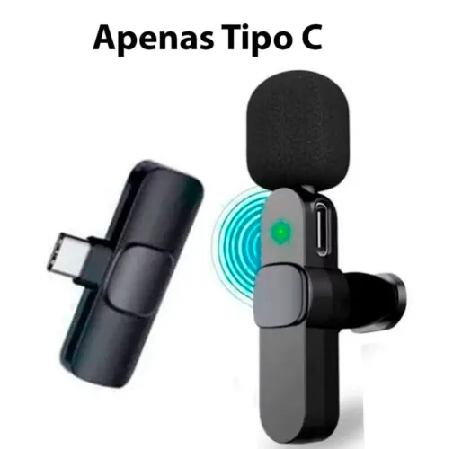 Microfone sem fio, ANJ.GG Original, 2.4G, Preto (Lacrado)