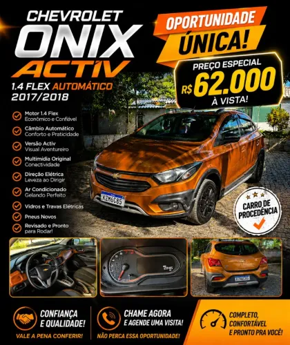 Chevrolet Onix Activ 1.4 8V Flex Aut. 4P 2019