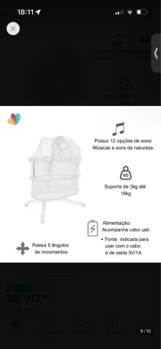 Berço Portátil Acoplado 3 em 1