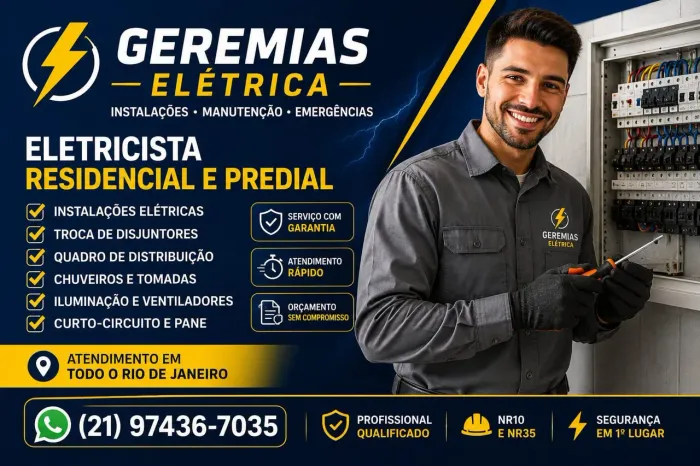 ELETRICISTA RESIDENCIAL E PREDIAL NO RIO DE JANEIRO