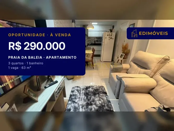 Apartamento em Praia da Baleia: Ideal para Morar ou Investir com Lazer Completo