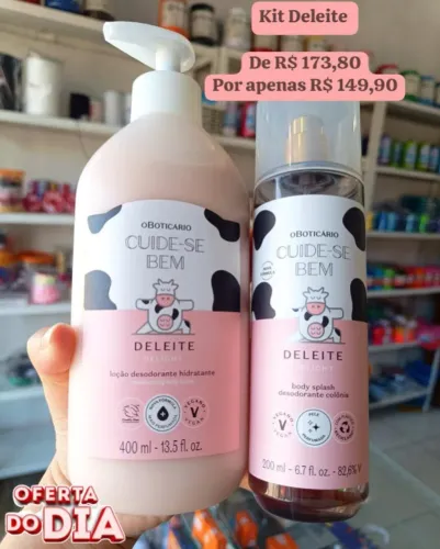 Kit Deleite: Hidratante + Body Splash. Boticário. Entrega Facilitada.