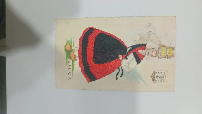 Cartão Postal Bordado Anos 1950/60