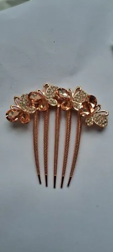 PAR DE PENTES BORBOLETA ROSE GOLD STRASS - IMPORTADOS NOVOS NA EMBALAGEM