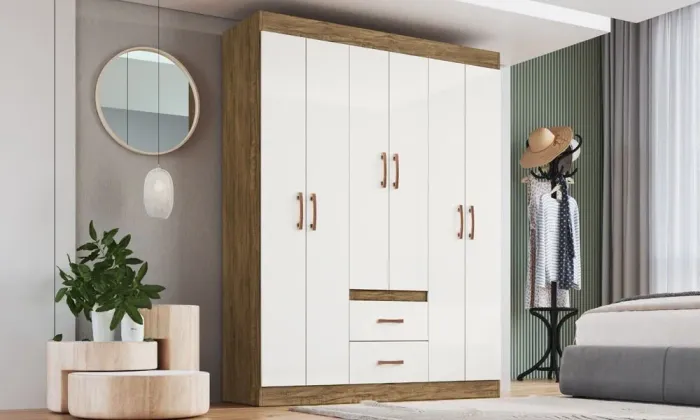GUARDA ROUPA SIDNEY 6 PORTAS 6 PRATELEIRAS. EM PROMOÇÃO: 660,00