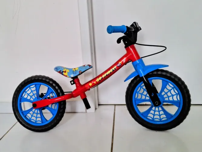 Bicicleta infantil balance Nathor Spider Man aro 12 usada em excelente estado