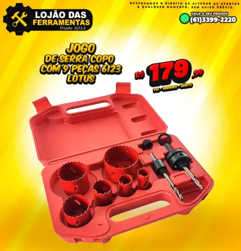 Jogo de Serra Copo Com 9 Peças 6123 Lotus