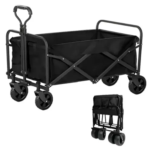 Carrinho Multiuso Para Camping 100kg Dobrável Preto