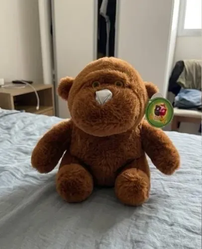 Pelúcia Gorila Marrom Nariz Metalizado Prateado Tuka Toy