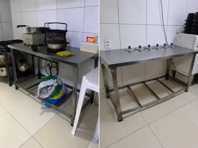 Kit 2 Mesas Trabalho Inox - Tamanho: 70x150cm - Profissional - Cozinha Comercial