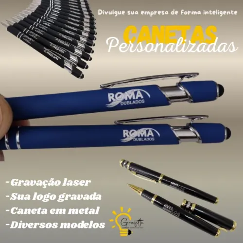 Caneta com gravação laser - Com sua logo marca