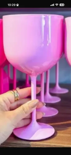 Vendo taça acrílico rosa claro para festas