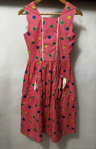 Vestido Infantil Novo Quadriculado Vermelho e Branco Moda Menina
