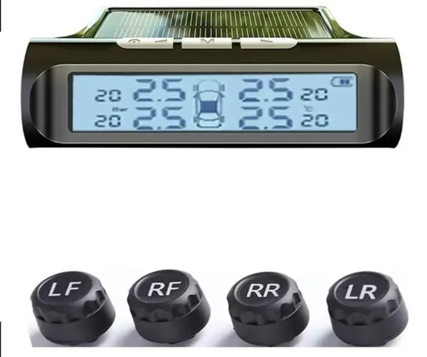 Sistema de Monitoramento de Pressão de Pneus (TPMS) Solar com 4 Sensore