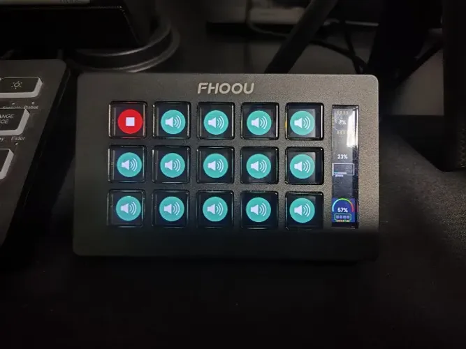 Mesa Controladora Stream Deck Dock FHOOU Mirabox (15 botões + display vertical)