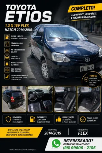 Toyota Etios X 1.3 Flex 16V 5P Mec. 2015